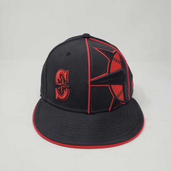 New Era Other - Seattle Mariners MLB Red Black New Era 59Fifty Fitted Hat Size 7